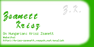 zsanett krisz business card